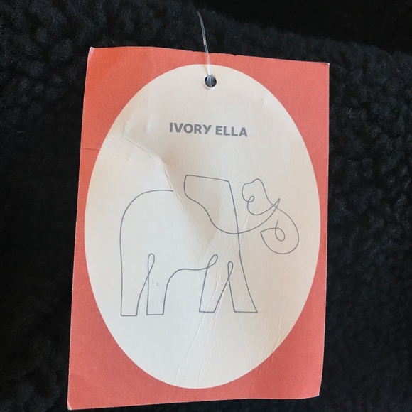 Ivory Ella Black Sherpa Teddy Fleece 1/3 Zip Purple Trim Accents - Picture 11 of 15